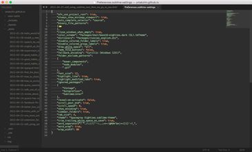 Окно настроек в текстовом редакторе Sublime Text 3