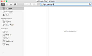 Ищем шрифт San Francisco в El Capitan
