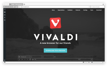 Vivaldi – вид по умолчанию без фокуса